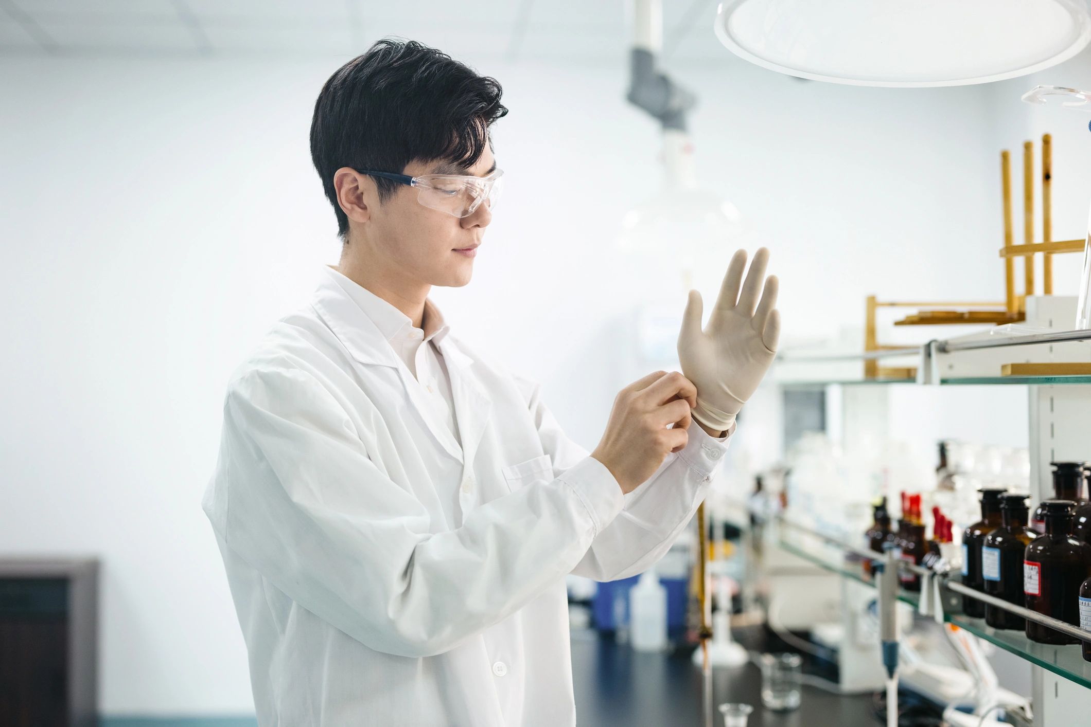 Scientist preparing to present research