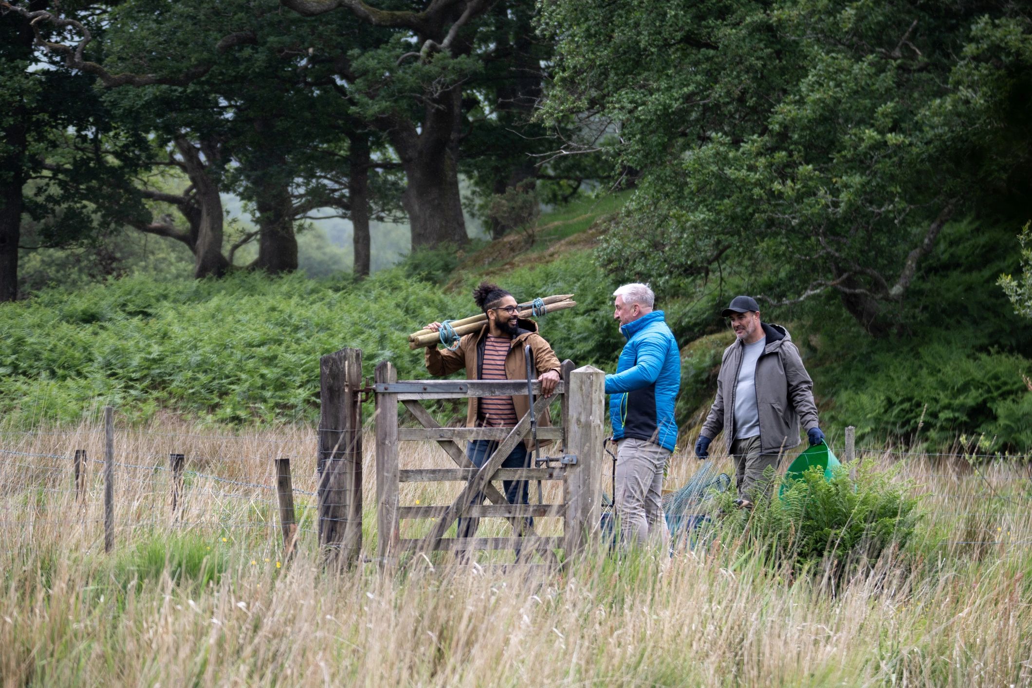 Group participating in biodiversity fieldwork outdoors